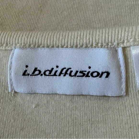 IB Diffusion 2X Shirt Top Yellow Floral Landscape Short Sleeve Scoop Neck Cotton - Picture 4 of 7